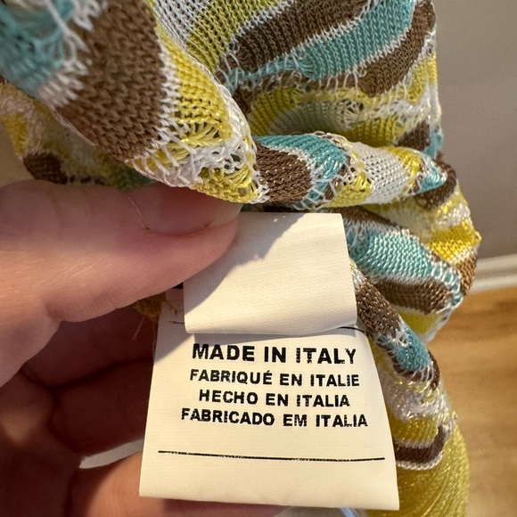 Missoni Blue and Yellow Geometric Cardigan Sweater - Size 8 - Picture 8 of 8